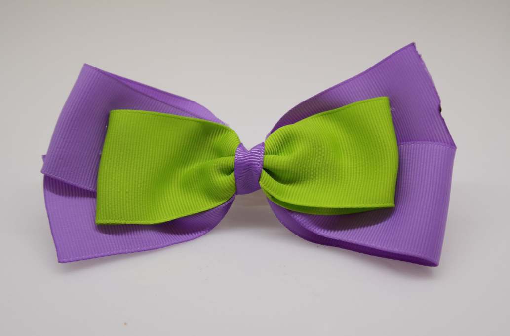 Emma inspired hair Bow with colors  Hyacinth, Apple Green